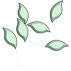 Green Garden Leaves Bevel Cluster