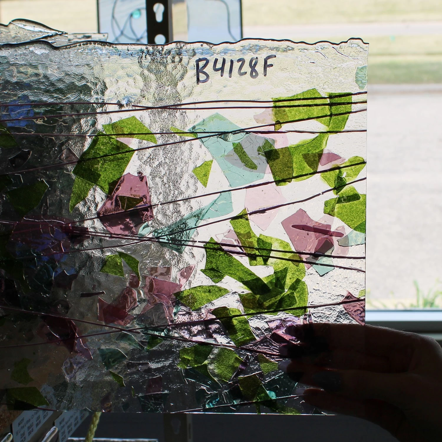 Bullseye Pink, Plum, Aqua And Green And Pink On Clear Fracture-Streamer - 90 COE - Image 5