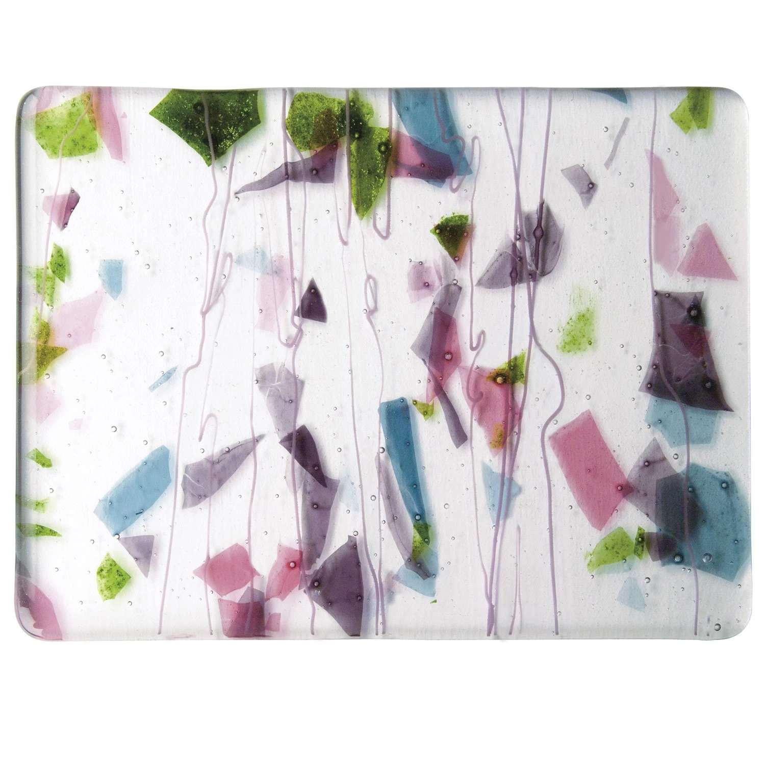 Bullseye Pink, Plum, Aqua And Green And Pink On Clear Fracture-Streamer - 90 COE - Image 6