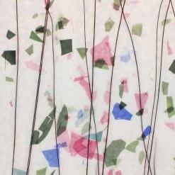 Bullseye Blue, Green, Aqua And Pink On White Fracture-Streamer - 90 COE