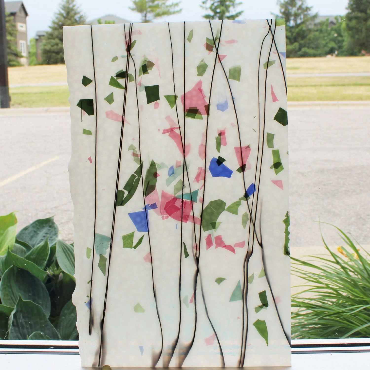 Bullseye Blue, Green, Aqua And Pink On White Fracture-Streamer - 90 COE - Image 2