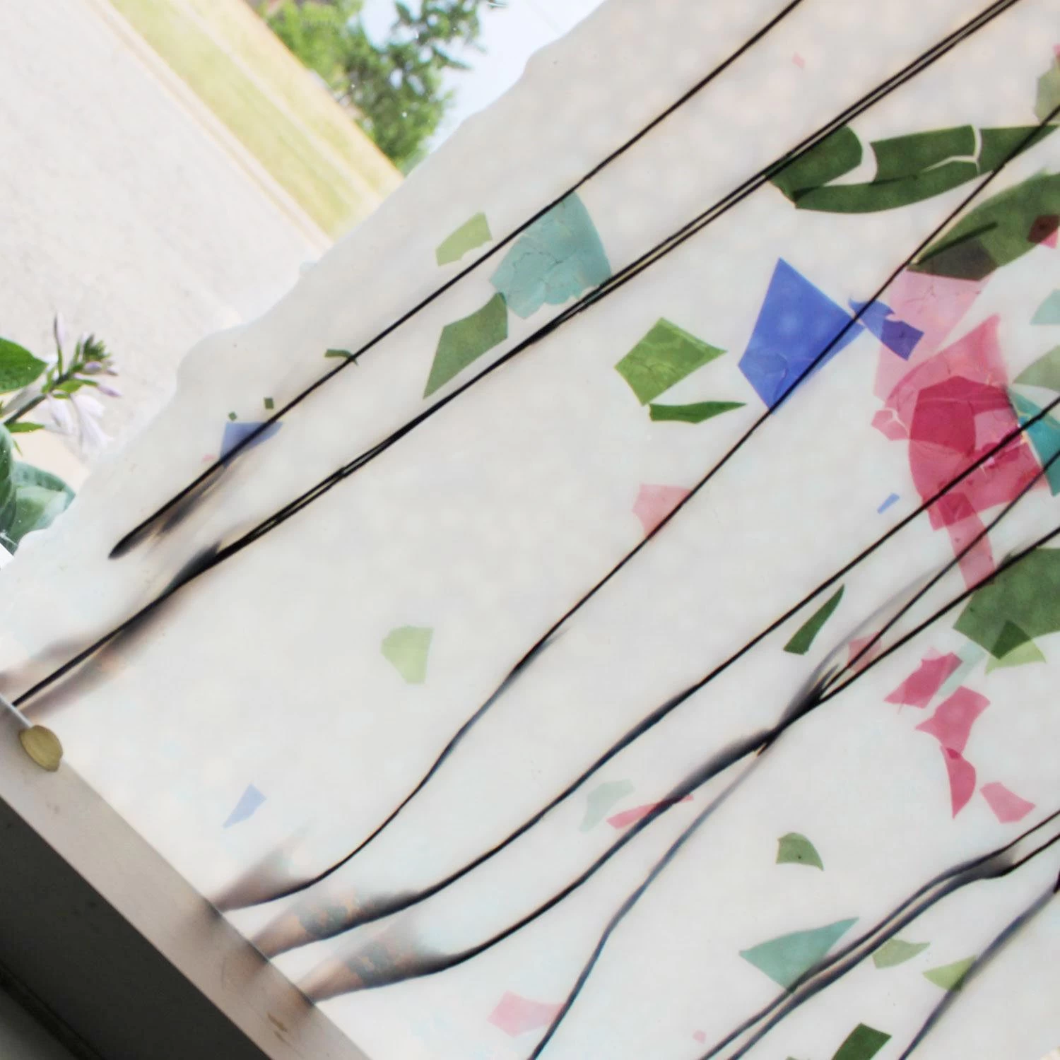 Bullseye Blue, Green, Aqua And Pink On White Fracture-Streamer - 90 COE - Image 4