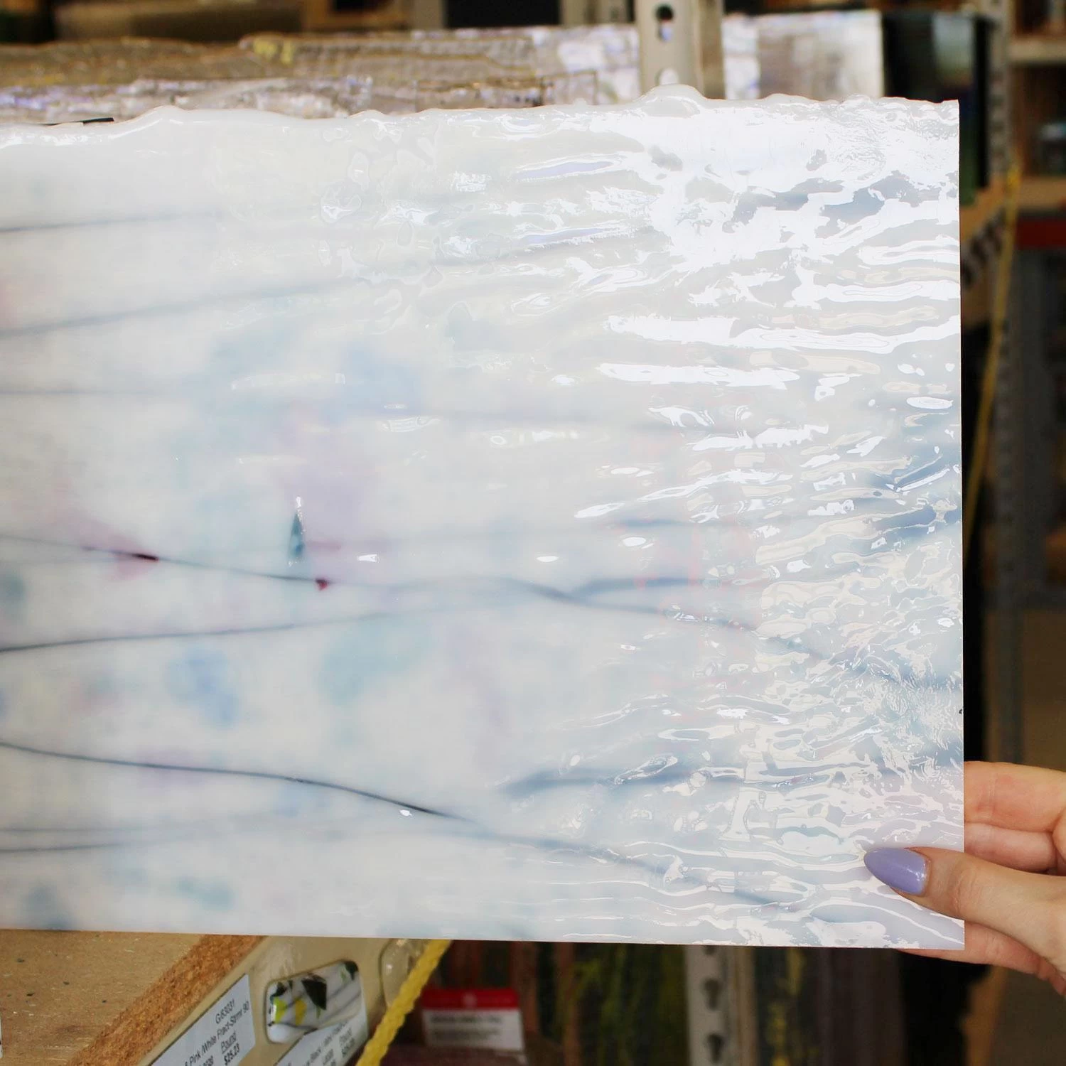 Bullseye Blue, Green, Aqua And Pink On White Fracture-Streamer - 90 COE - Image 5