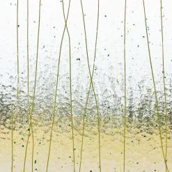 Bullseye Dark Green, Spring Green And Yellow On Clear Mardi Gras - 90 COE