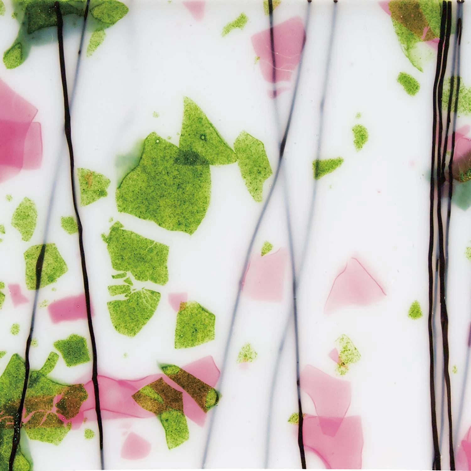 Bullseye Spring Green, Deep Pink And Black On White Fracture-Streamer - 90 COE - Image 8