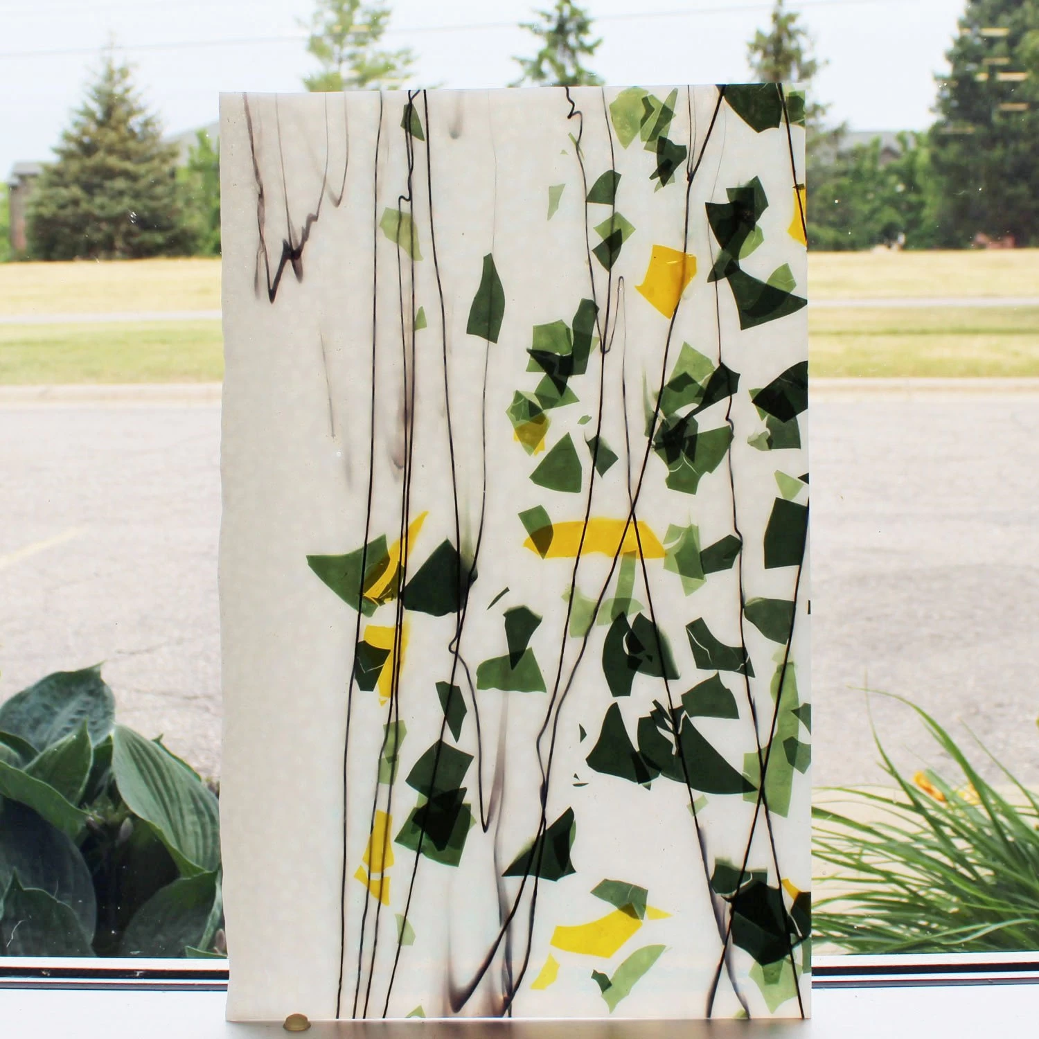 Bullseye Green And Yellow With Black On White Fracture-Streamer - 90 COE - Image 2