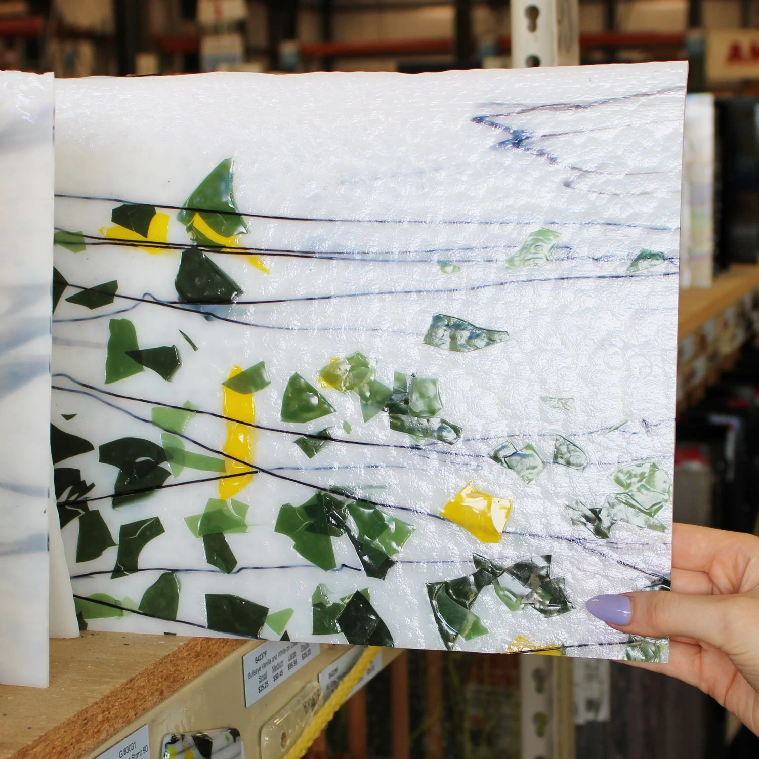 Bullseye Green And Yellow With Black On White Fracture-Streamer - 90 COE - Image 5