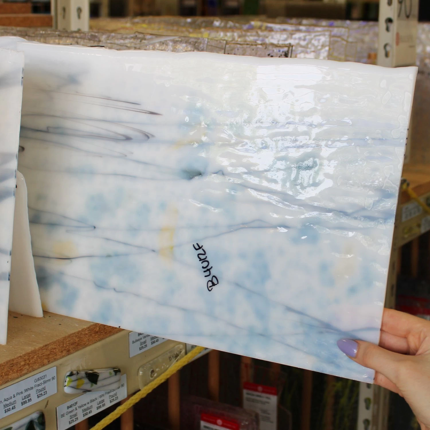 Bullseye Green And Yellow With Black On White Fracture-Streamer - 90 COE - Image 6