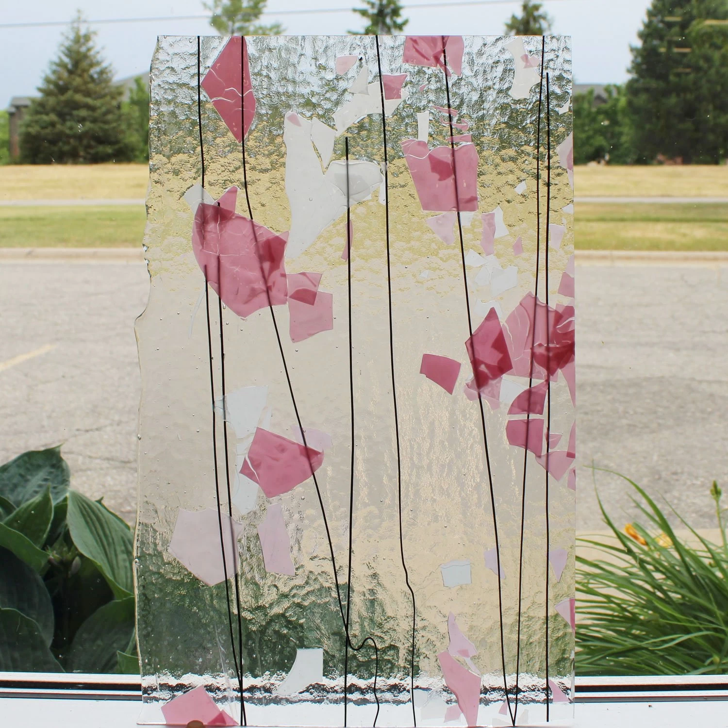 Bullseye Light Pink And White On Clear Fracture-Streamers - 90 COE - Image 2