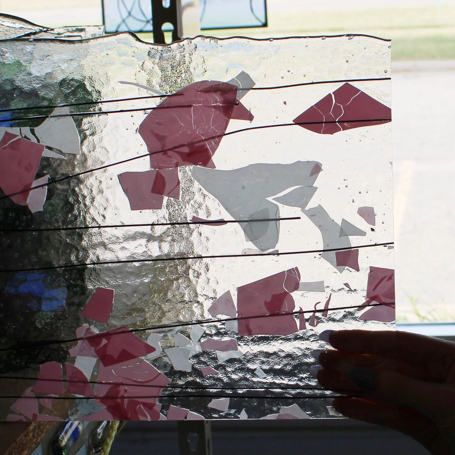 Bullseye Light Pink And White On Clear Fracture-Streamers - 90 COE - Image 5