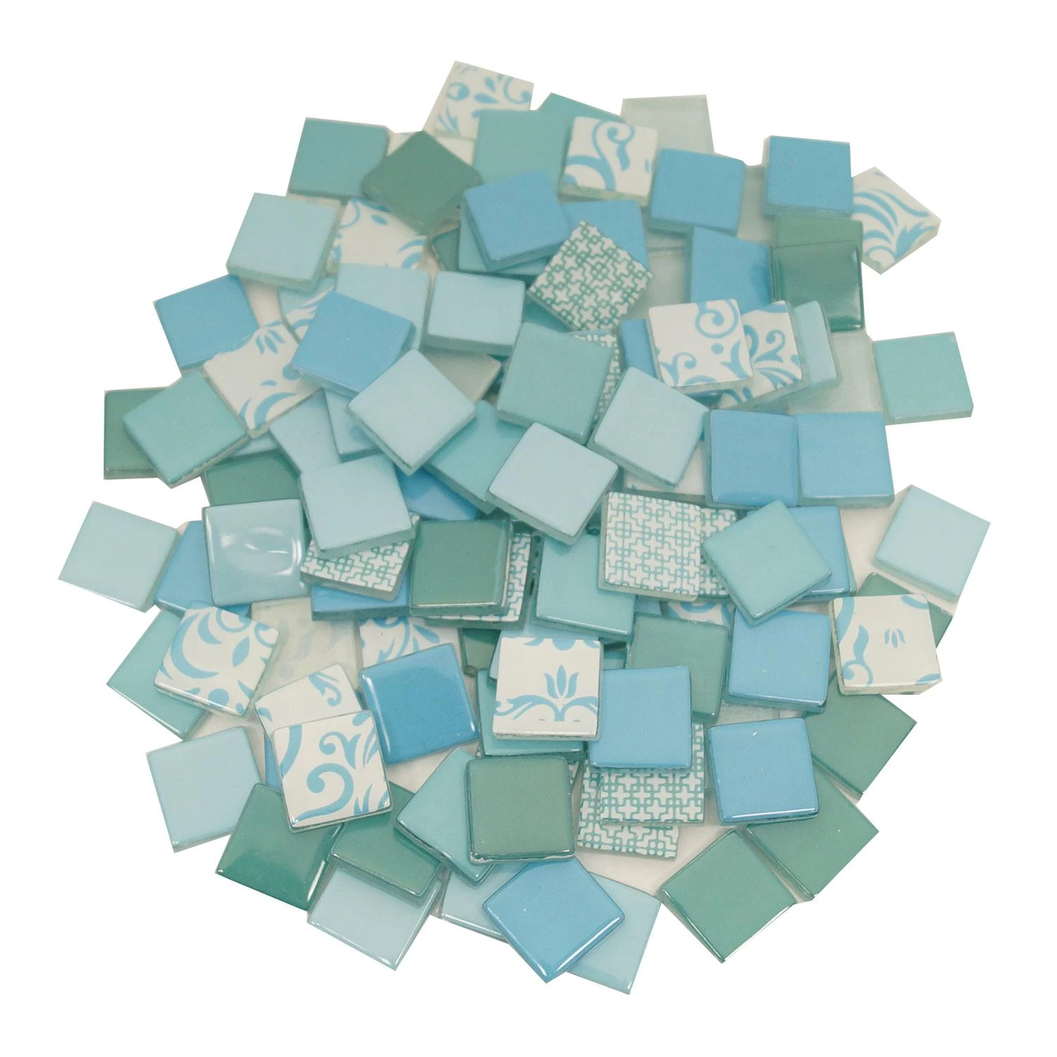 3/4" Ocean Tide Patchwork Glass Tile Assortment - 1 Lb