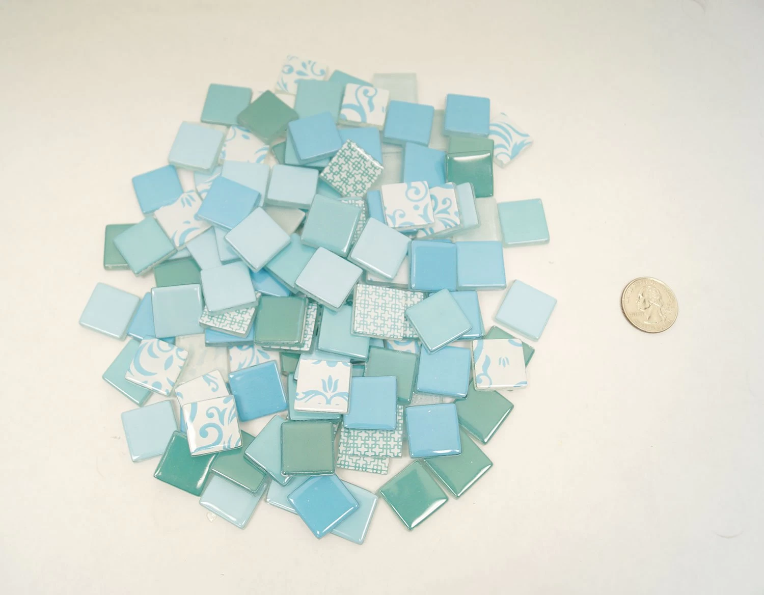 3/4" Ocean Tide Patchwork Glass Tile Assortment - 1 Lb - Image 2