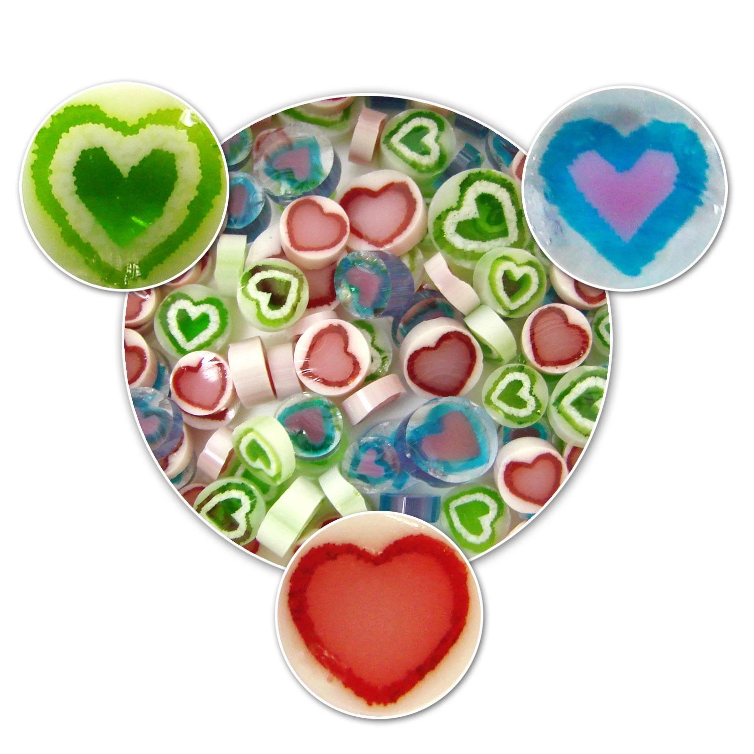 Heart Millefiori Assortment - 90 COE