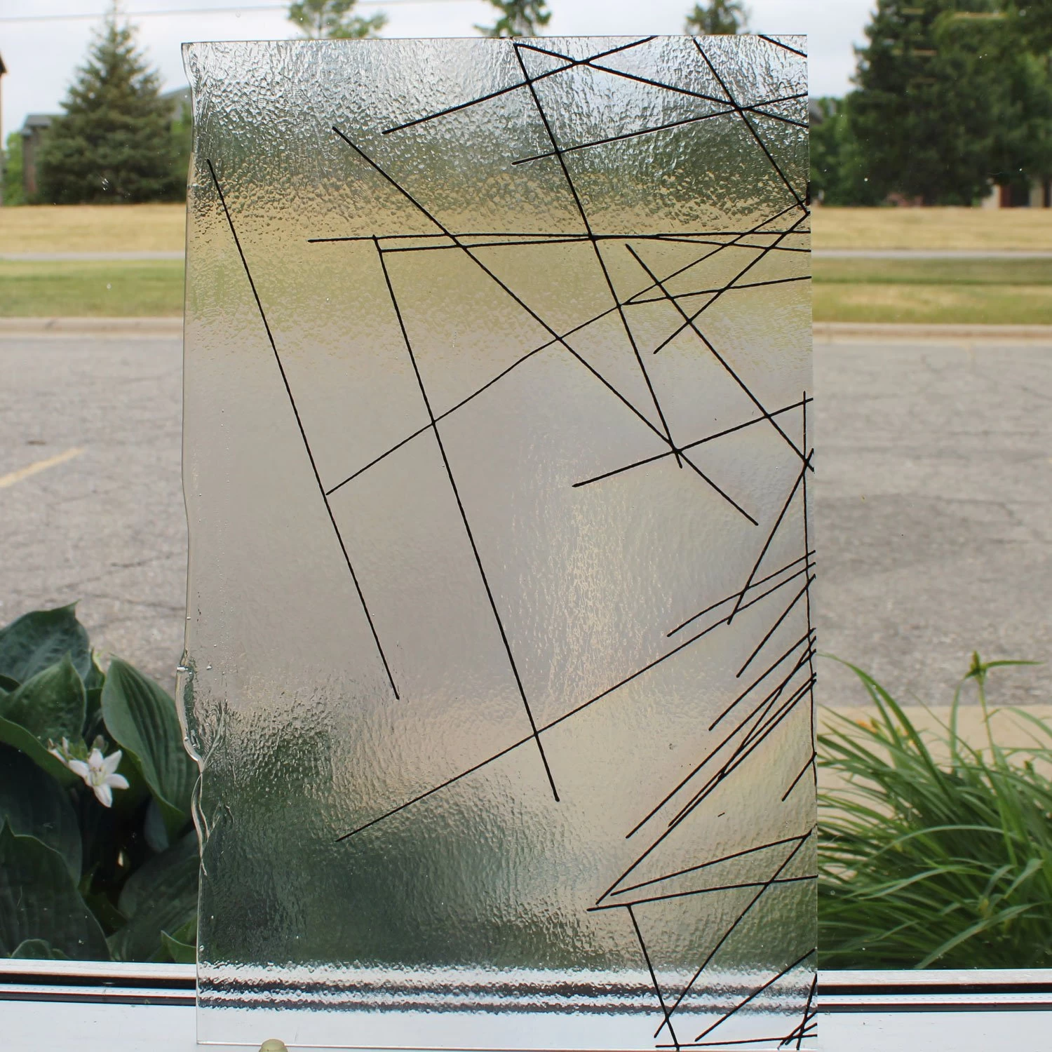 Bullseye Black Chopstix On Clear Rainbow Iridized - 90 COE - Image 2