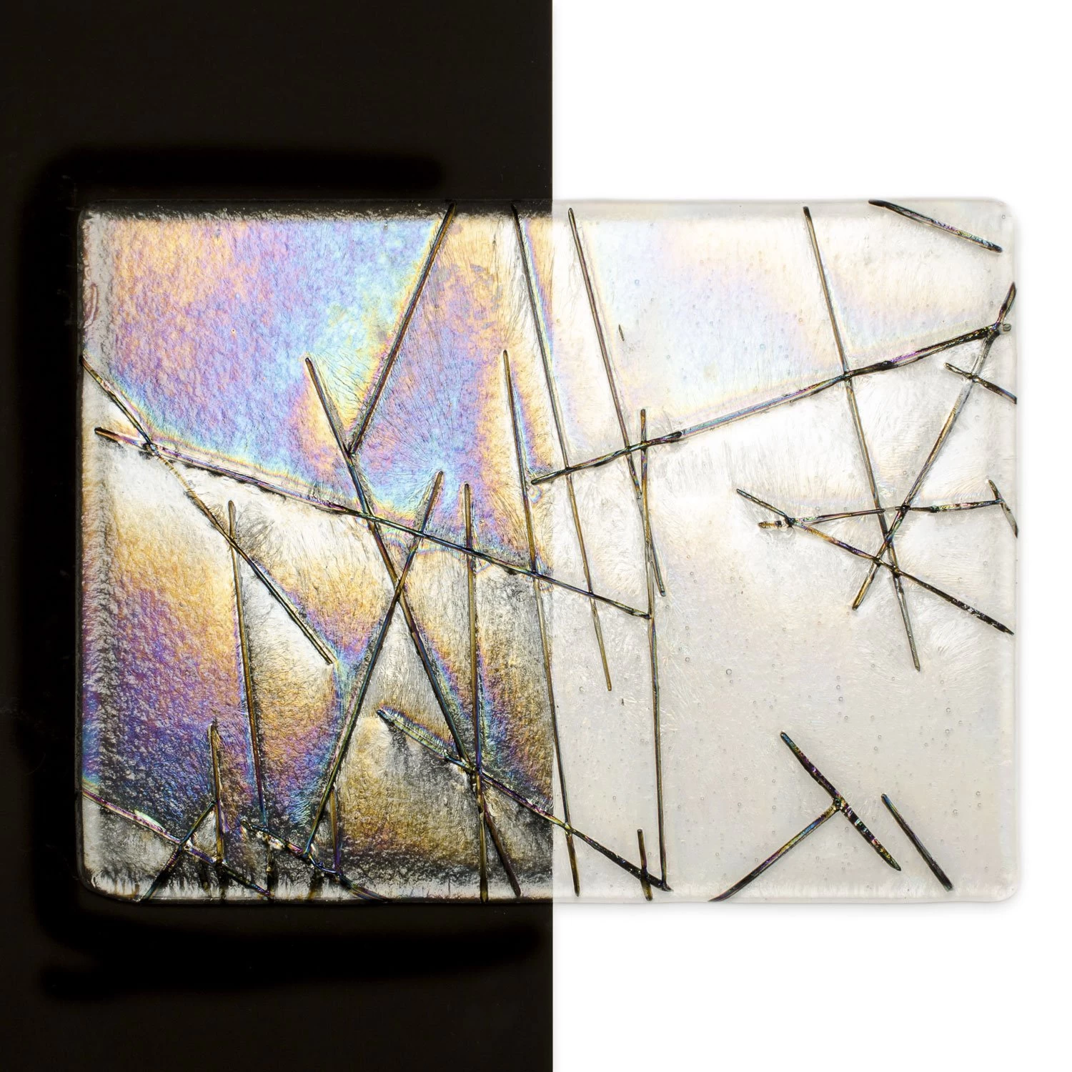 Bullseye Black Chopstix On Clear Rainbow Iridized - 90 COE - Image 7