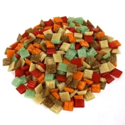 3/8" Autumn Leaves Venetian Glass Tile Assortment - 1/2 Lb