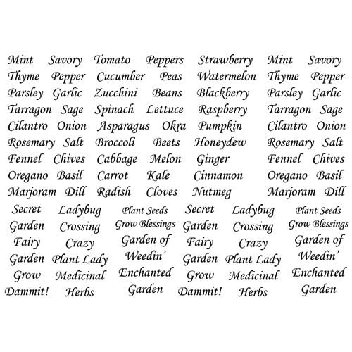 Garden Words Black Enamel Decals