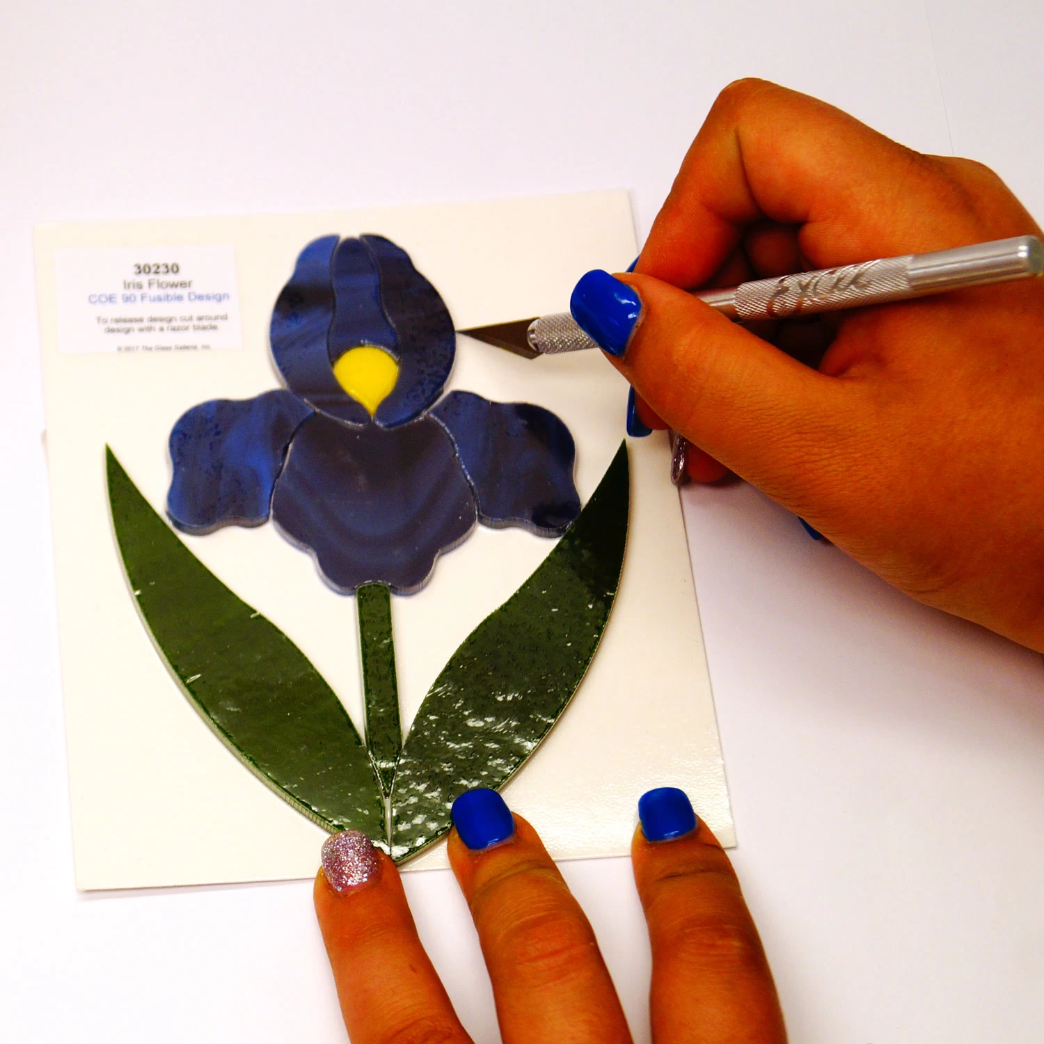 Purple Iris Fusible Pre-Cut - 90 COE - Image 5