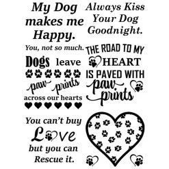 Dogs Leave Paw Prints Black Enamel Decals