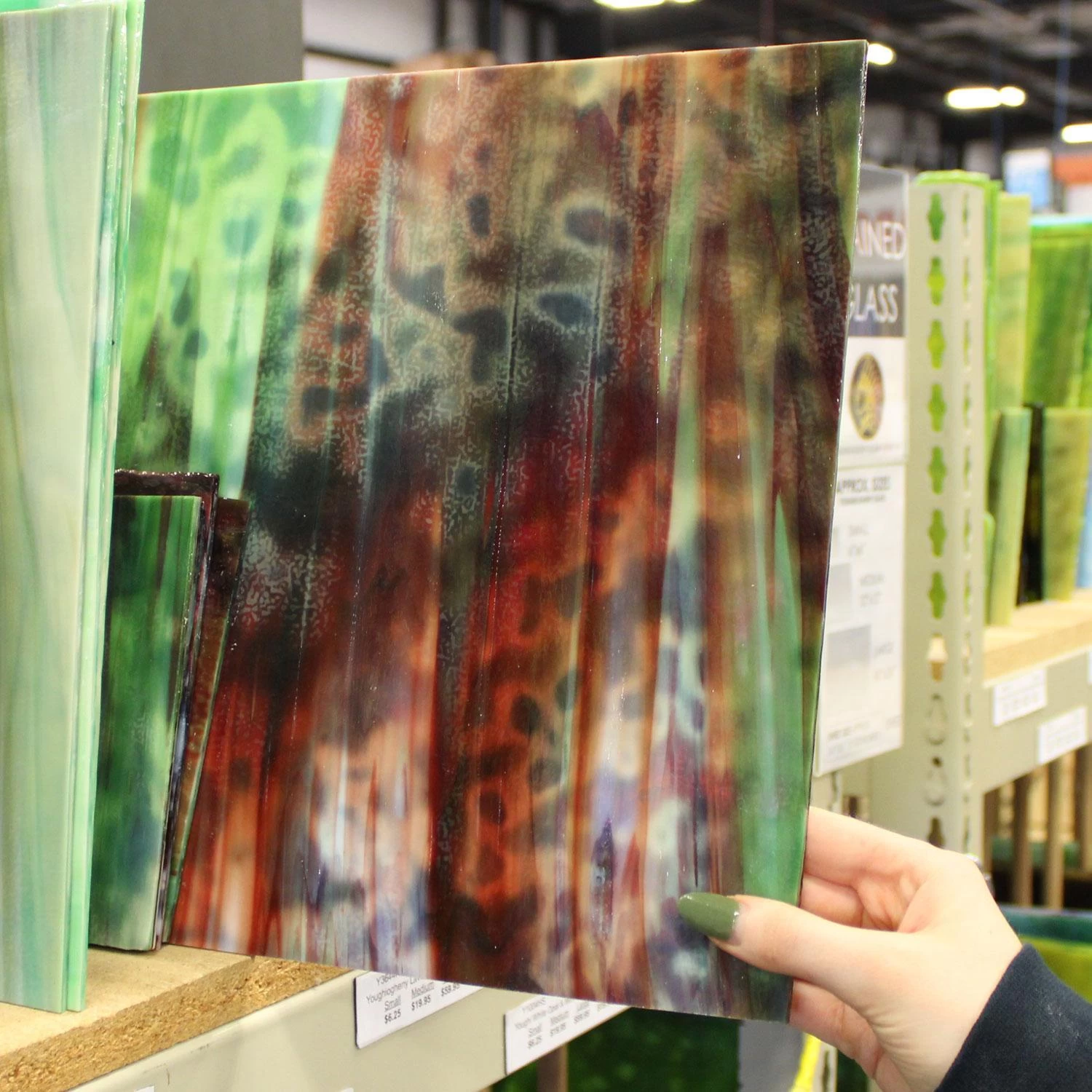 Youghiogheny White Opal, Dark Green And Copper Ruby Reproduction - Image 5