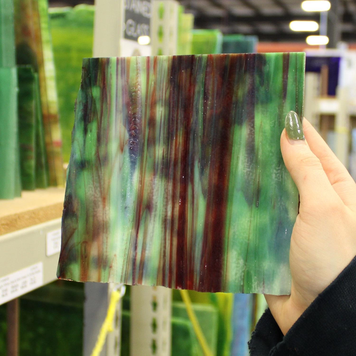 Youghiogheny White Opal, Dark Green And Copper Ruby Reproduction - Image 6