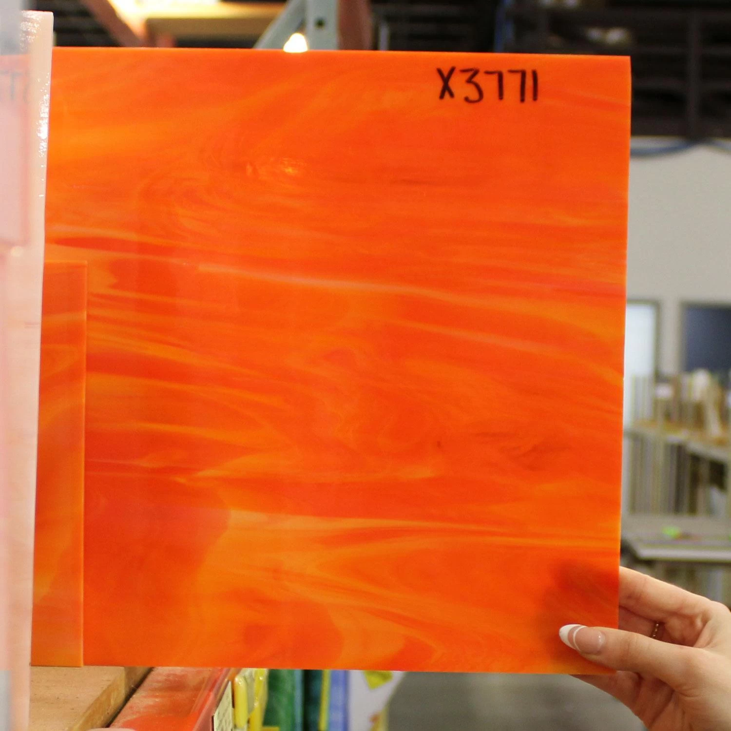 Oceanside Orange And White Translucent Streaky - 96 COE - Image 4