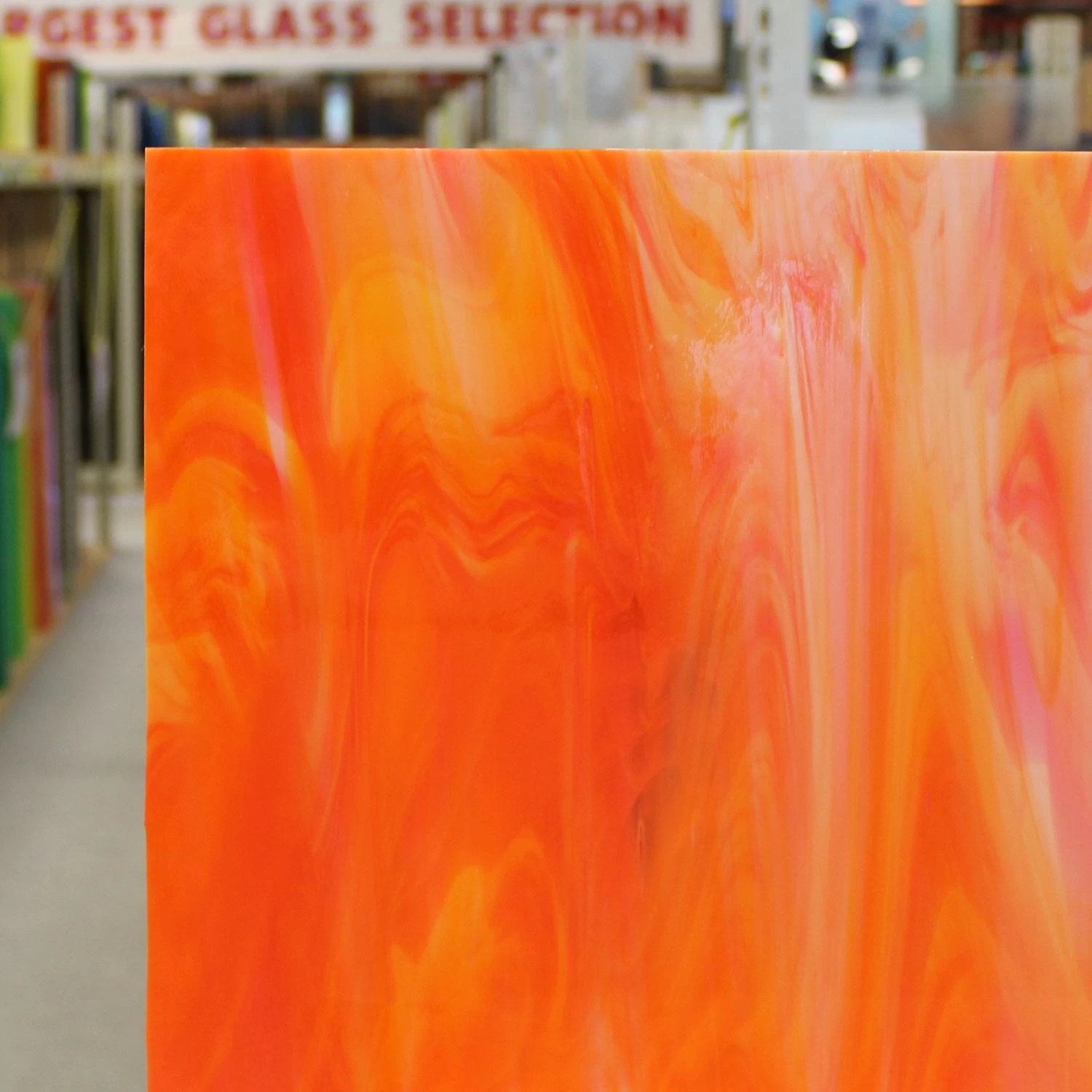 Oceanside Orange And White Translucent Streaky - 96 COE - Image 5