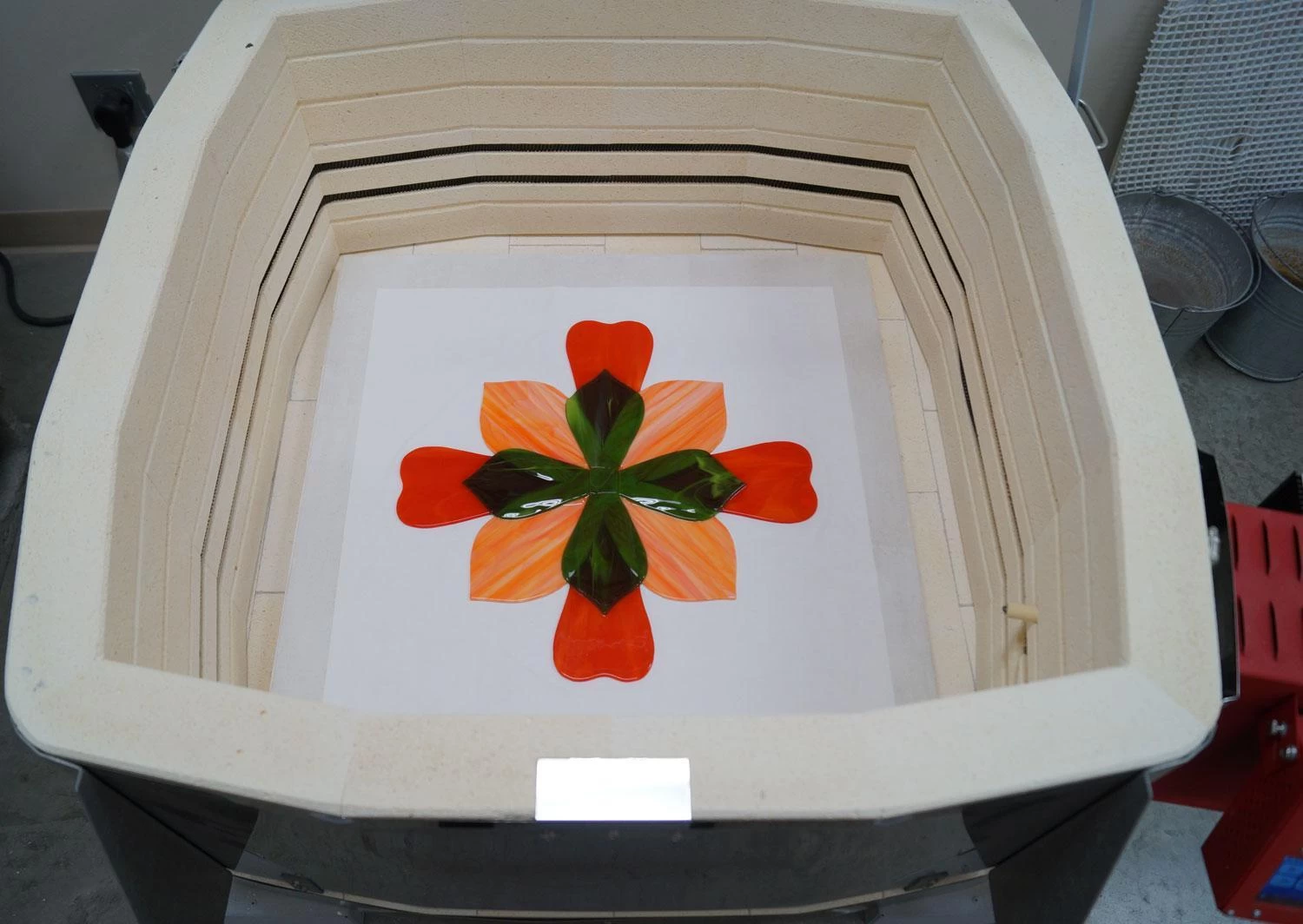 Oceanside Orange And White Translucent Streaky - 96 COE - Image 7