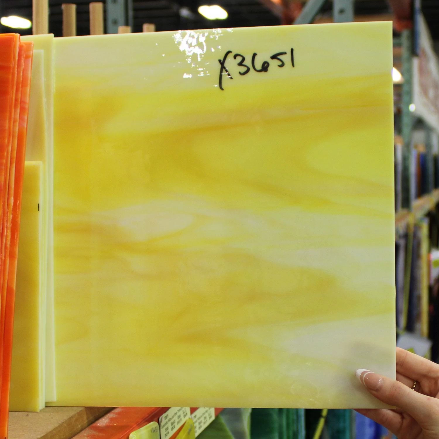 Oceanside White And Yellow Opal Streaky - 96 COE - Image 4