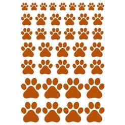 Gold Paw Print Decals