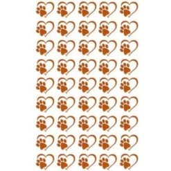 Gold Heart Paw Print Decals