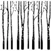 Birch Trees Black Enamel Decal