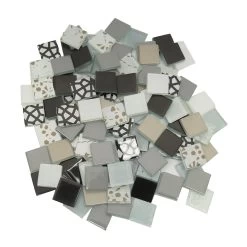 3/4" Industrial Patchwork Glass Tile Assortment - 1 Lb