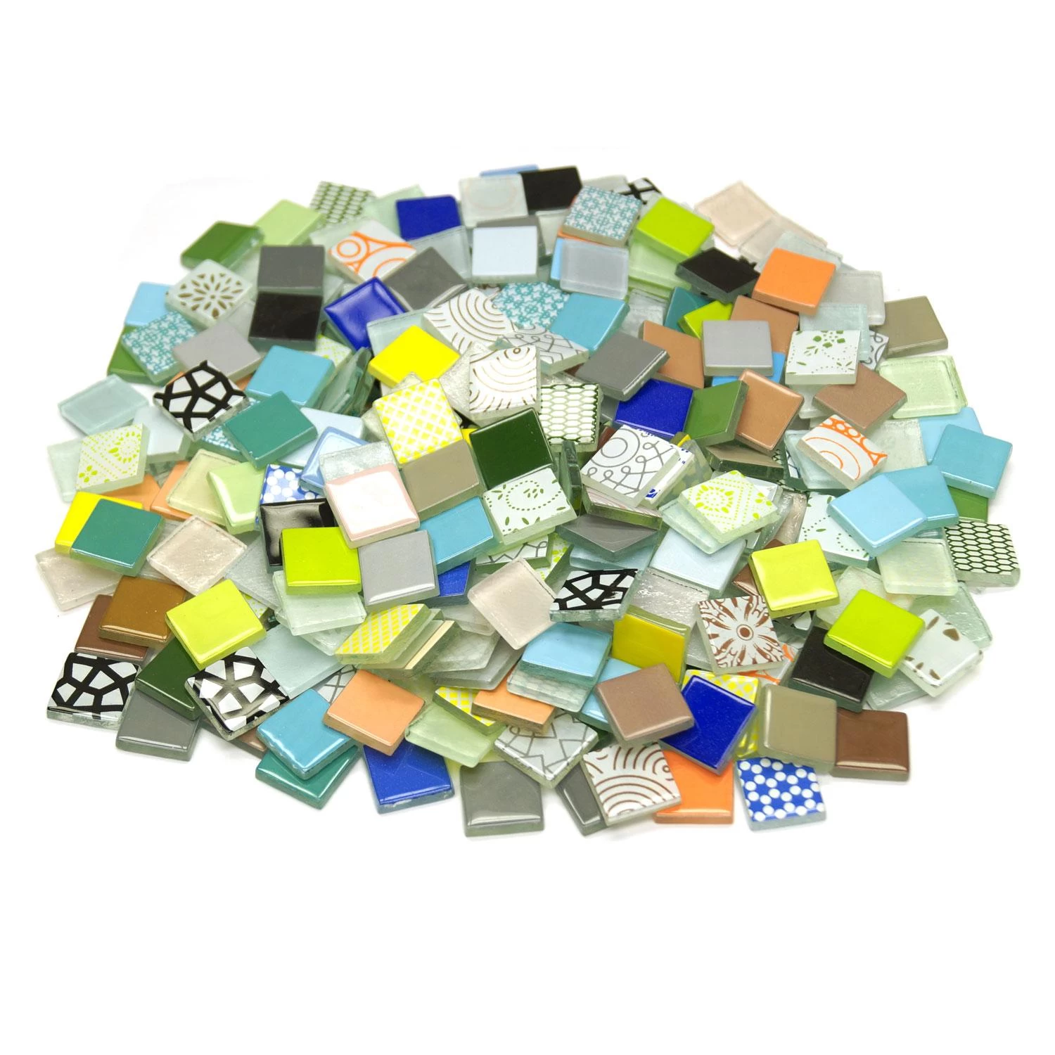 3/4" Mega Mix Patchwork Glass Tile Assortment - 3 Lbs
