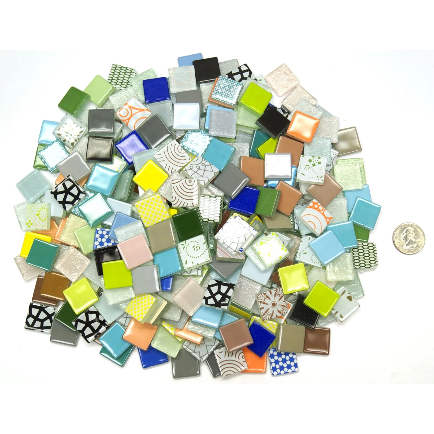 3/4" Mega Mix Patchwork Glass Tile Assortment - 3 Lbs - Image 2