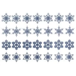 Snowflakes Blue Enamel Decals
