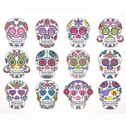 Sugar Skull Color Enamel Decals