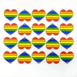Rainbow Hearts Enamel Decals