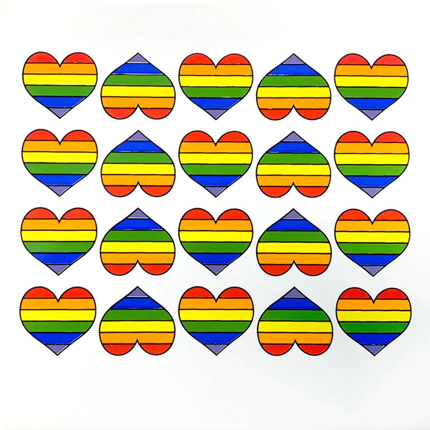 Rainbow Hearts Enamel Decals