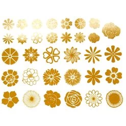 Gold Small Flower Decals