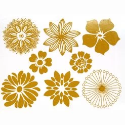 Gold Large Flower Decals