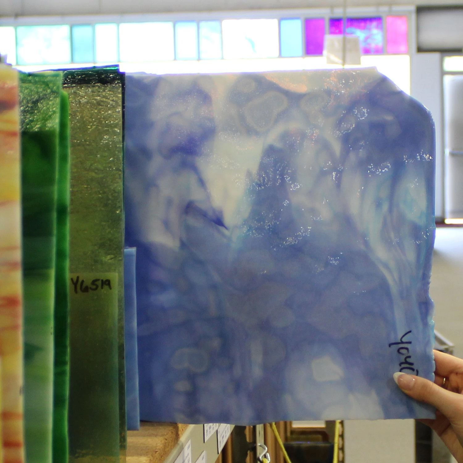 Uro Steel Blue And Sky Blue On White Mottle - Image 5