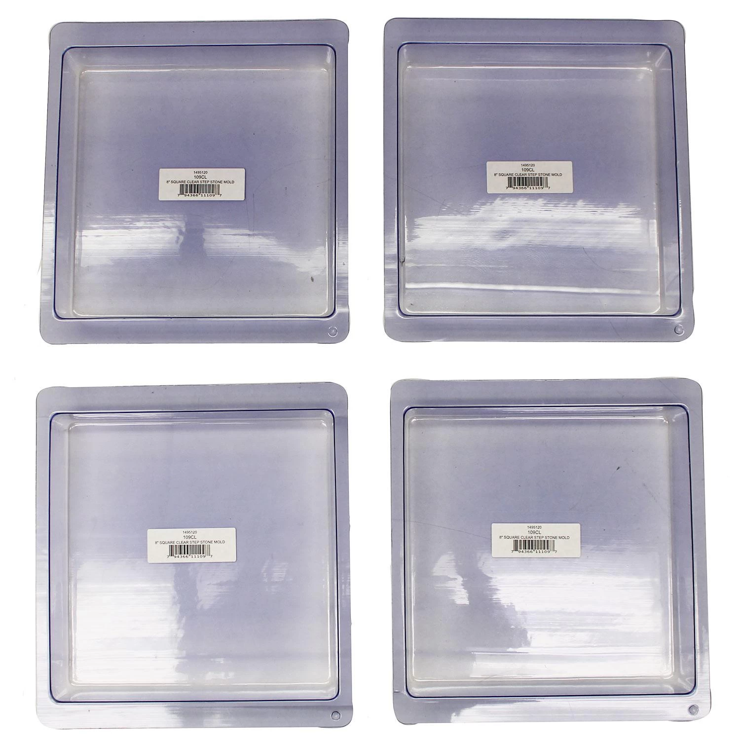 8" Square Clear Stepping Stone Mold - 4 Pack