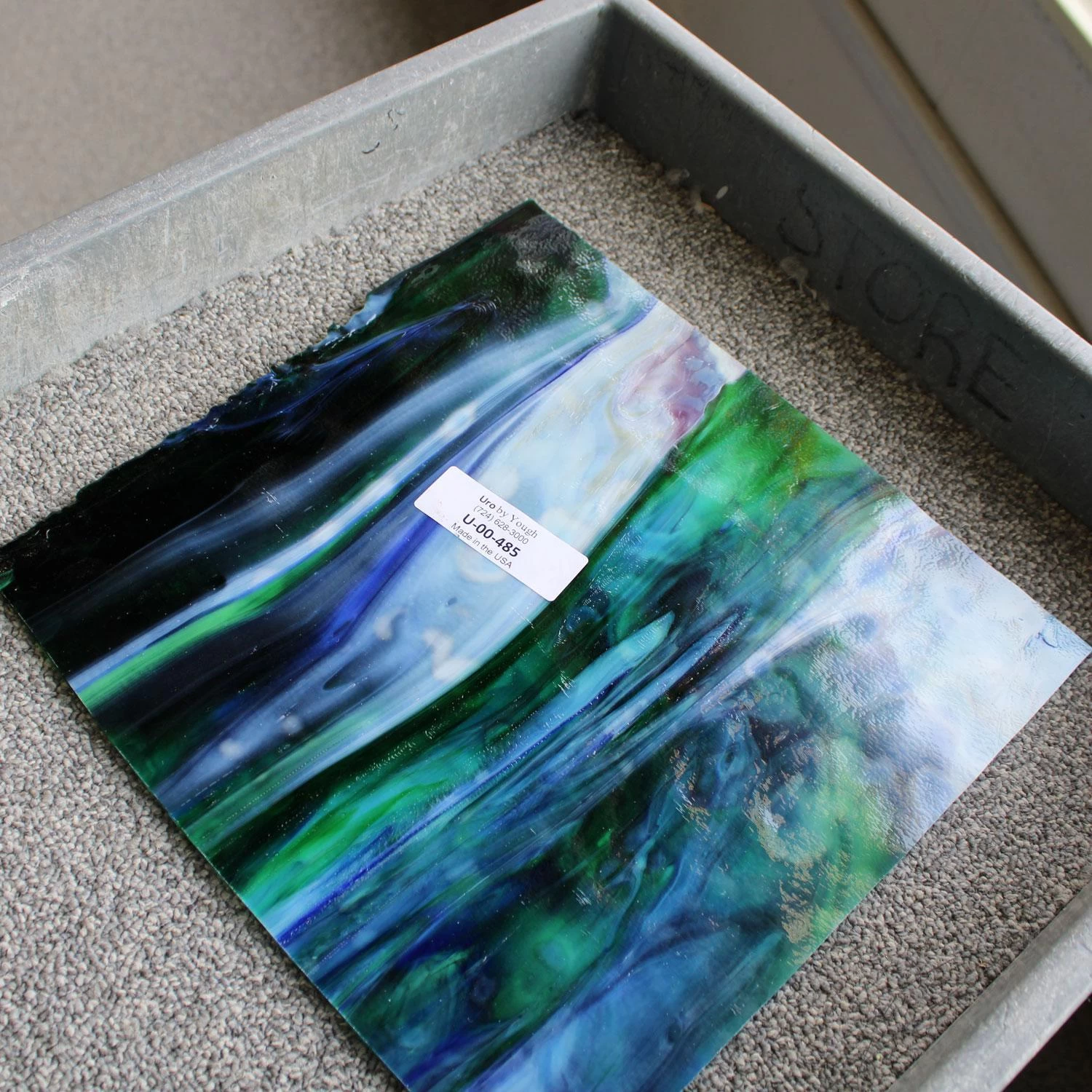 Uro Cobalt Blue, Emerald Green, Spring Green And Purple Mottle - Image 5