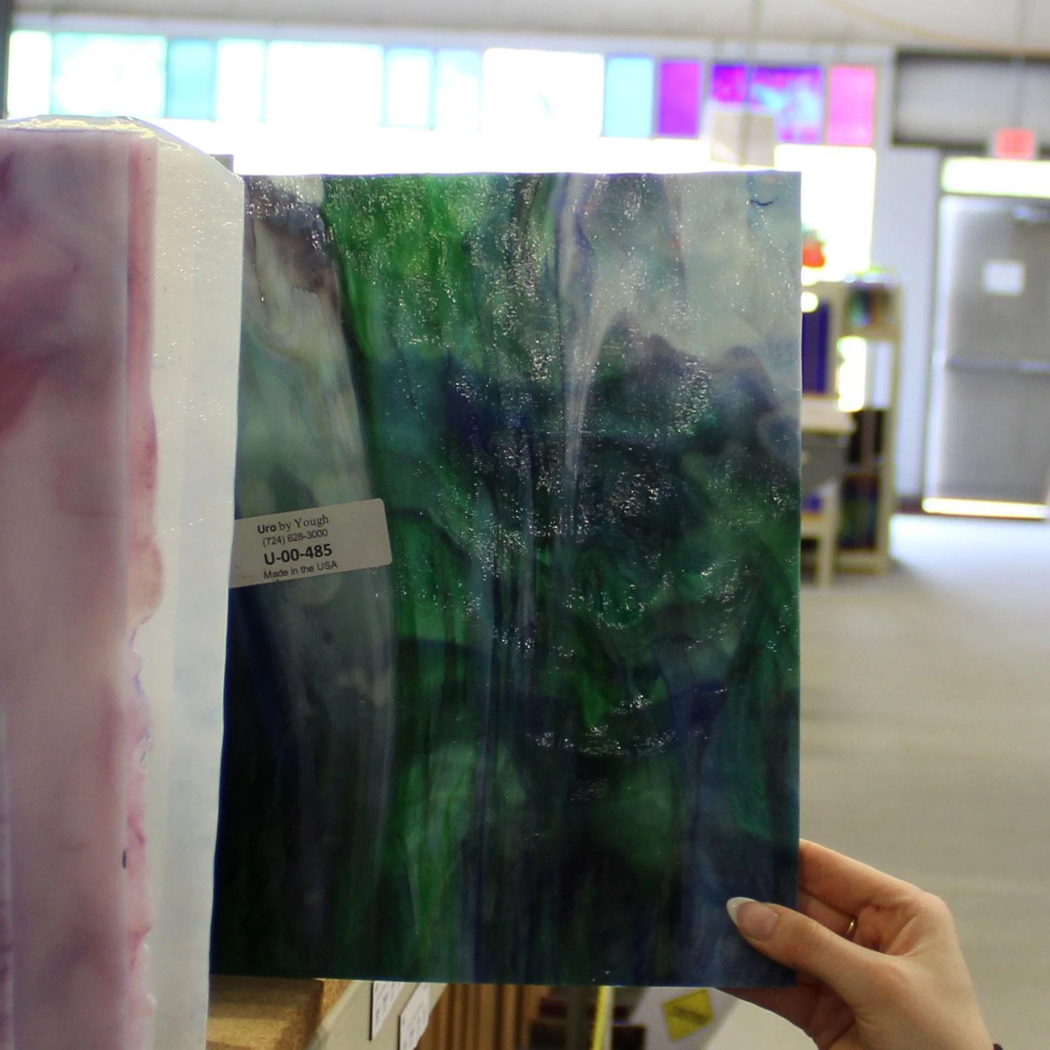 Uro Cobalt Blue, Emerald Green, Spring Green And Purple Mottle - Image 6