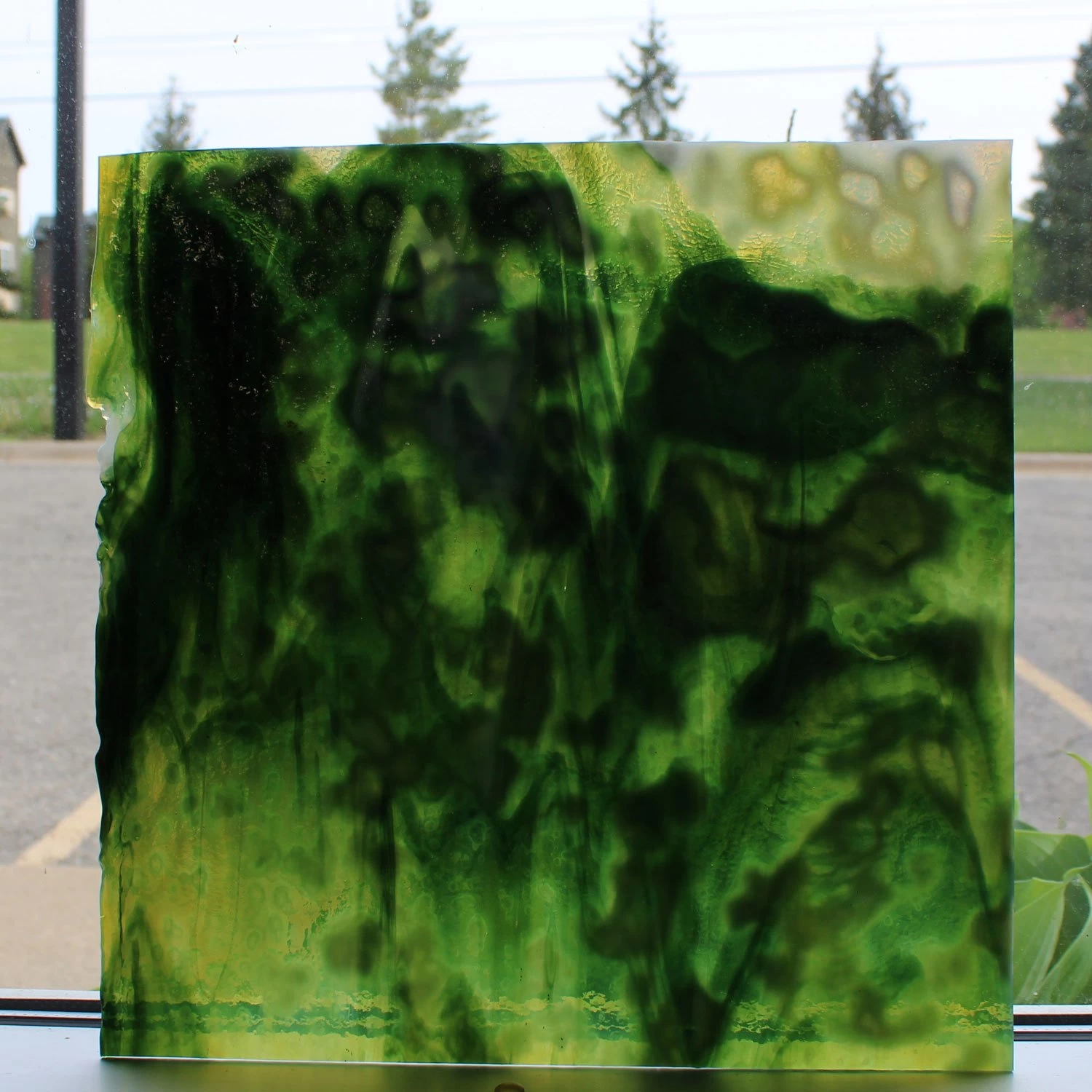 Uro Dark Green And Yellow On White Mottle - Image 2