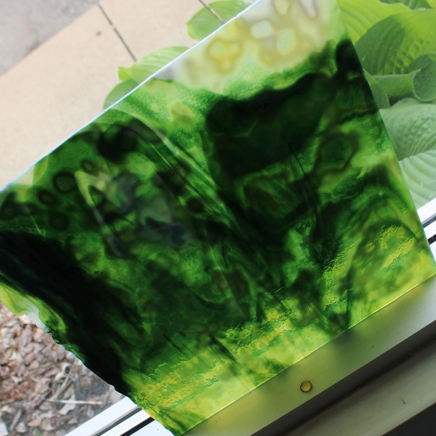 Uro Dark Green And Yellow On White Mottle - Image 4