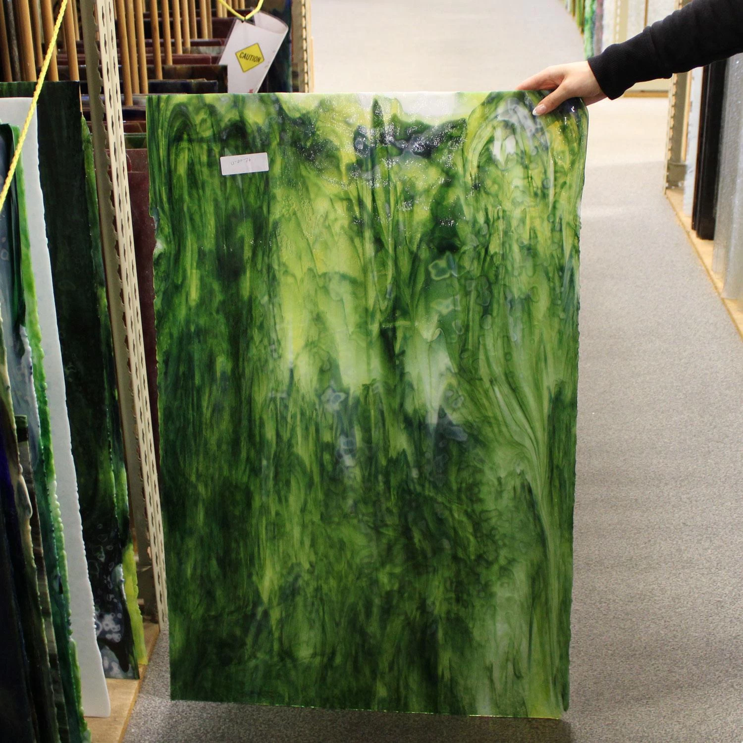 Uro Dark Green And Yellow On White Mottle - Image 6