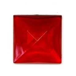Red Square 25mm Faceted Jewel