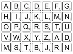 Alphabet Tiles Black Enamel Decals